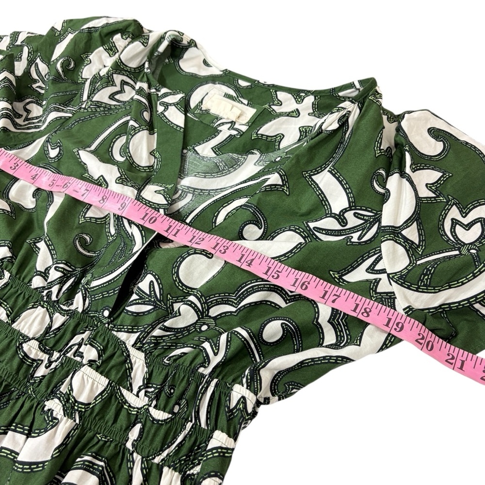 BY ANTHROPOLOGIE The Somerset Dark Green Printed Maxi Dress M - Picture 10 of 12